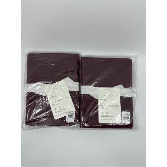 Pottery Barn Other - Pottery Barn Merlot Euro Belgian Flax Linen Shams Set Of 2 26"x26" NEW